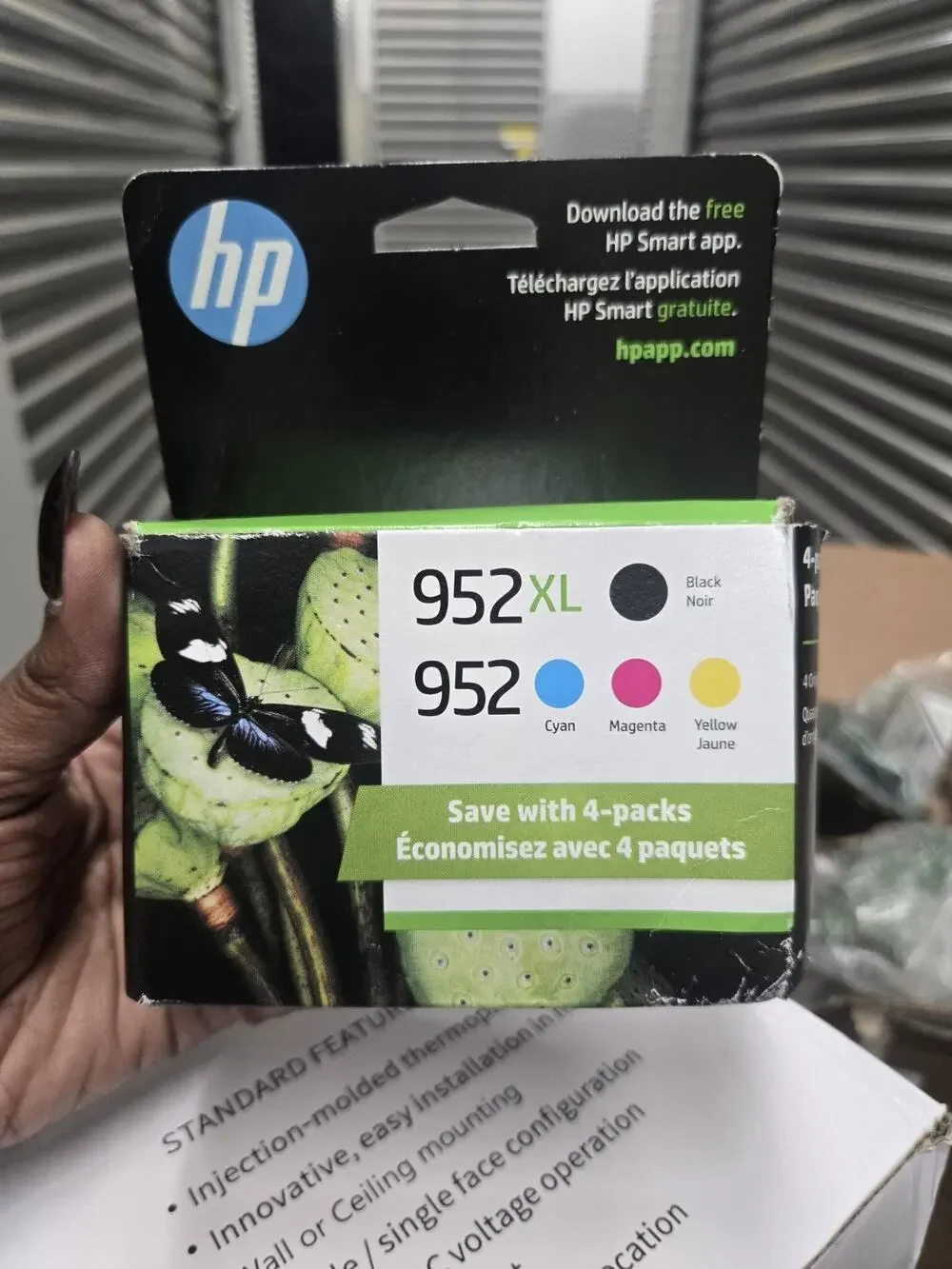 HP 952XL Black + 952 Cyan, Magenta, Yellow Ink, OfficeJet 8702 7720 N9K28AN